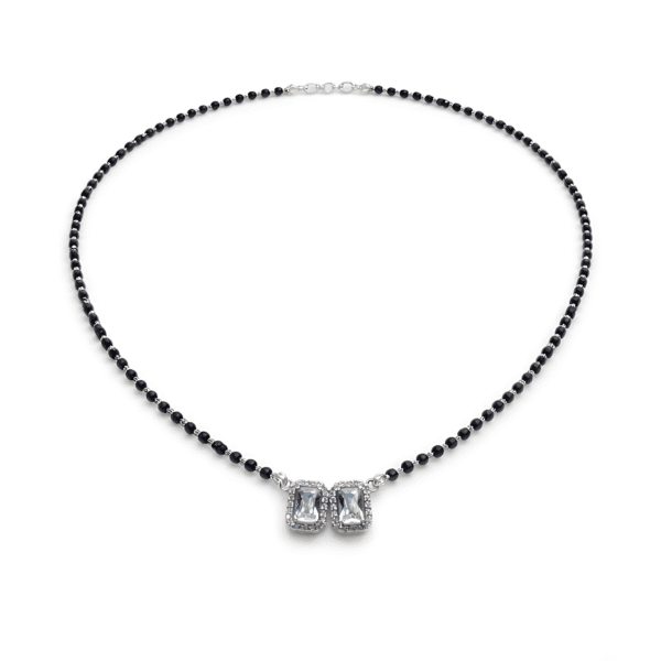 Double Emerald-Cut Crystal Mangalsutra
