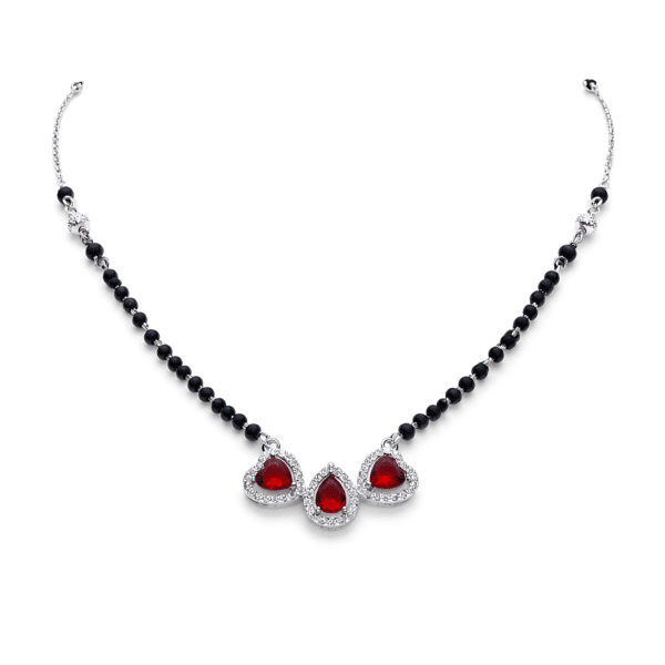 Crimson Heart & Teardrop Mangalsutra