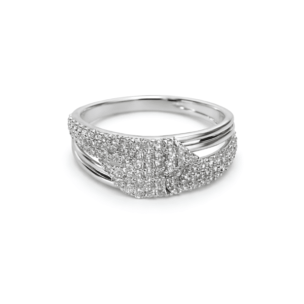 Criss-Cross Pave Statement Ring