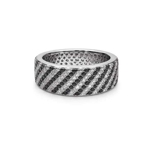 Two-Tone Diagonal Pavé Ring