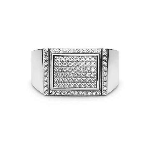 Refined Square Pave Signet