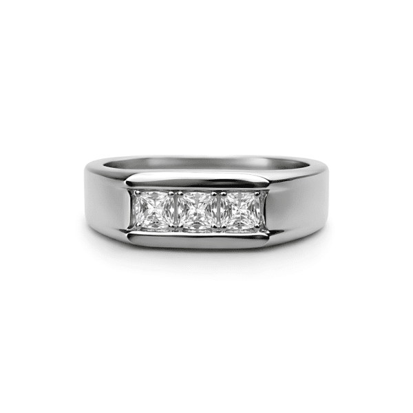 Sleek Triple-Stone Inset Ring