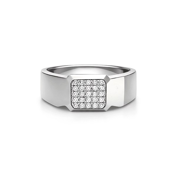 Polished Square Inset Ring