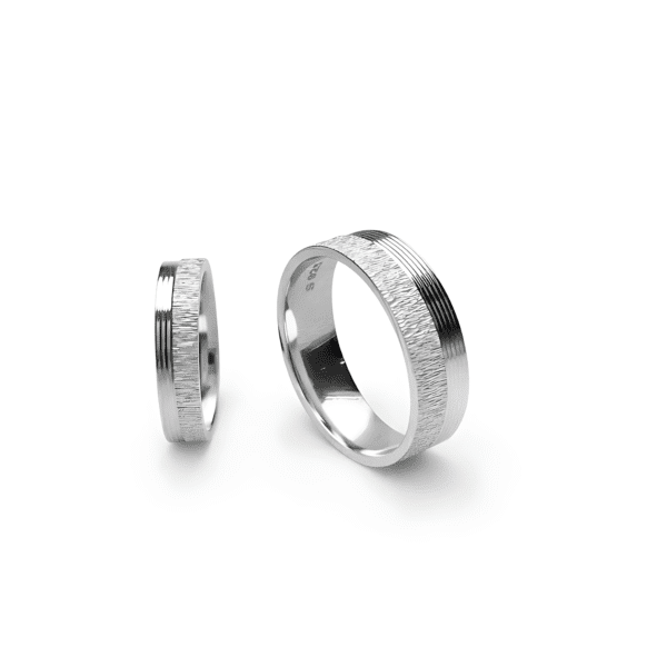 Two-Tone Texture Minimalist Ring
